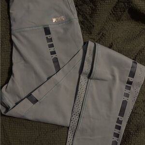 PINK Gray Leggings with Black Accents